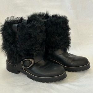 COACH Leighton Shearling Moto Boots